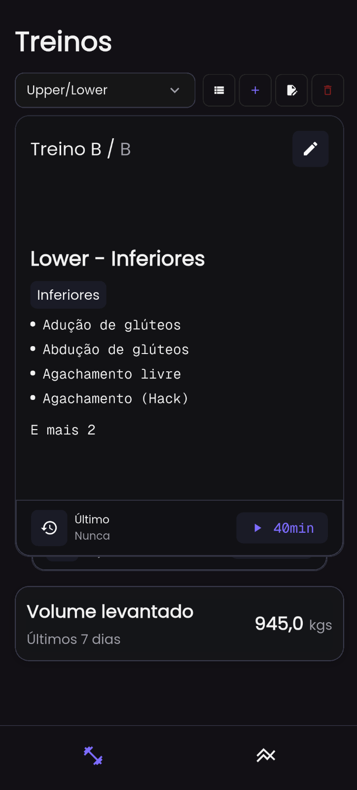 App - Treinos